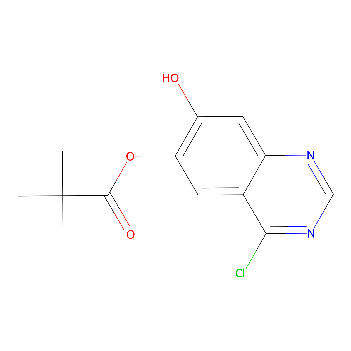 4-Chloro-7-hydroxyquinazolin-6-yl pivalate molecular structure, CAS 1145671-38-0