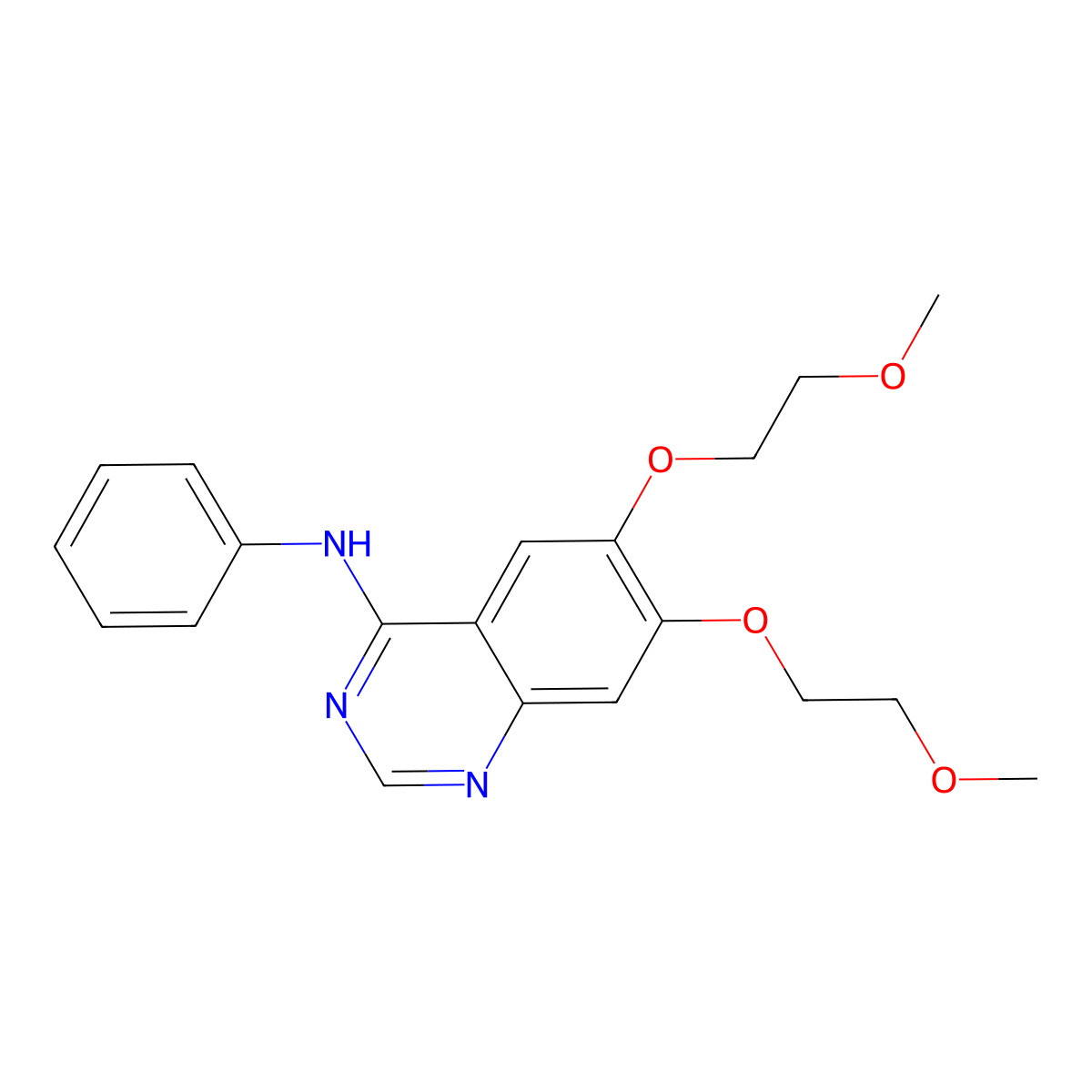 6,7-bis(2-methoxyethoxy)-N-phenylquinazolin-4-amine molecular structure, CAS 1145671-52-8