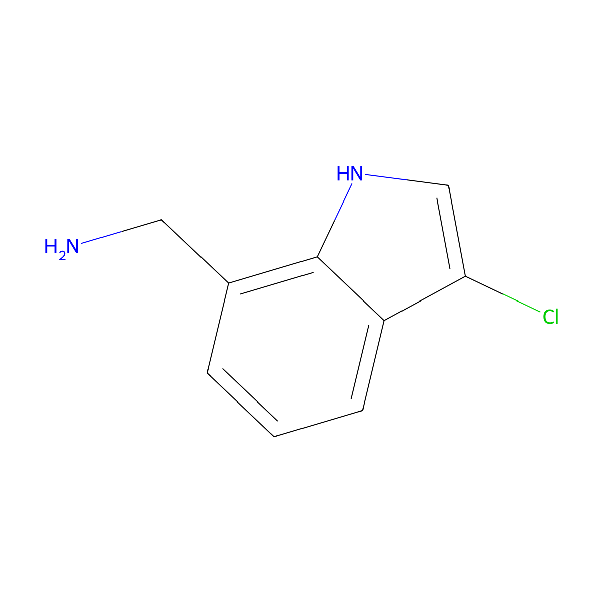 (3-chloro-1H-indol-7-yl)methanamine molecular structure, CAS 1145679-49-7