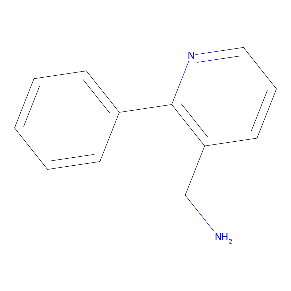 (2-Phenylpyridin-3-yl)methanamine molecular structure, CAS 1145679-86-2