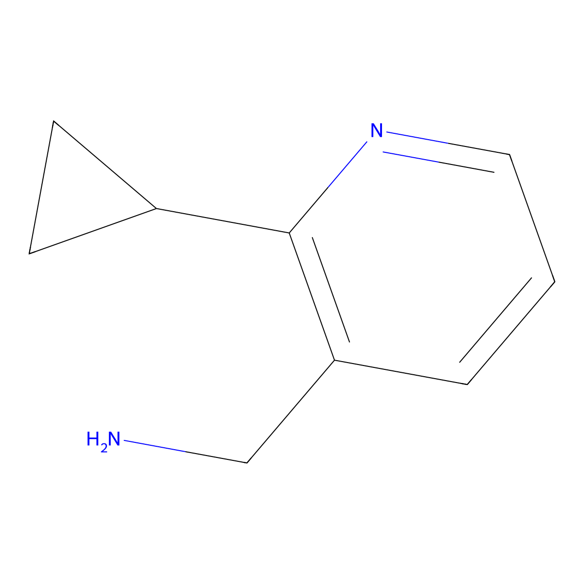 (2-Cyclopropylpyridin-3-yl)methanamine molecular structure, CAS 1145679-88-4