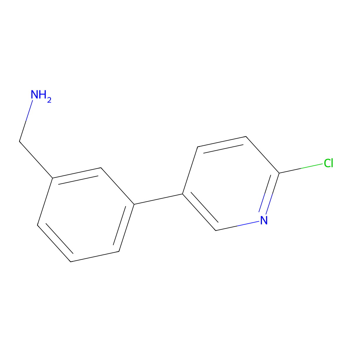 3-(6-Chloro-3-pyridinyl)benzenemethanamine molecular structure, CAS 1145679-89-5