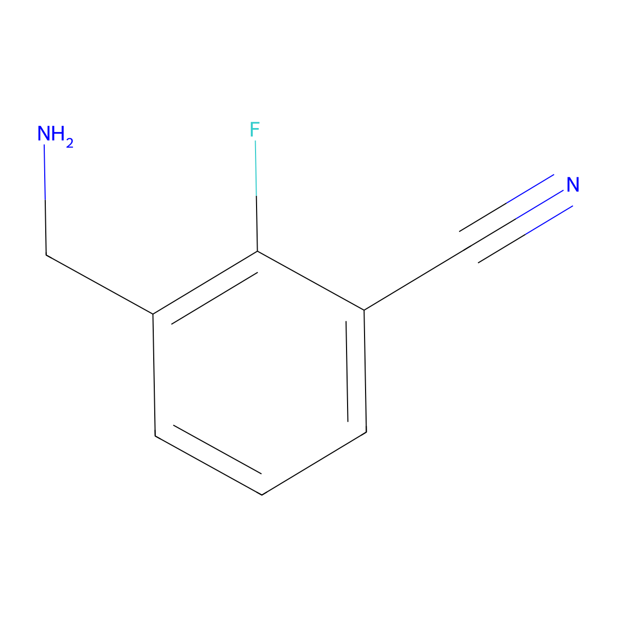 3-(Aminomethyl)-2-fluorobenzonitrile molecular structure, CAS 1145679-90-8