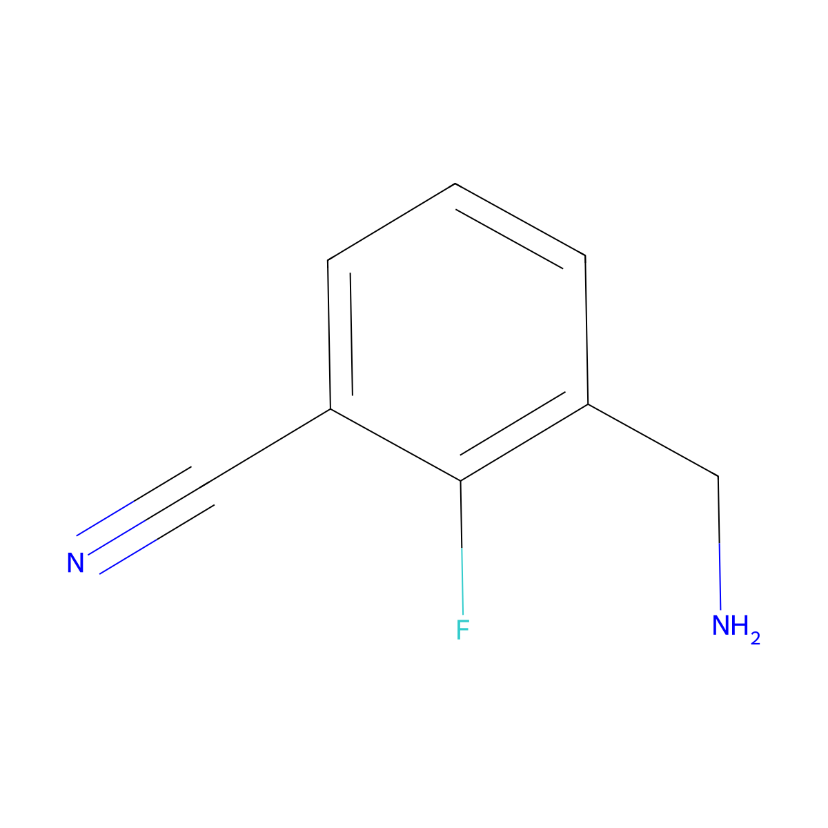 3-(Aminomethyl)-2-fluorobenzonitrile molecular structure, CAS 1145679-90-8