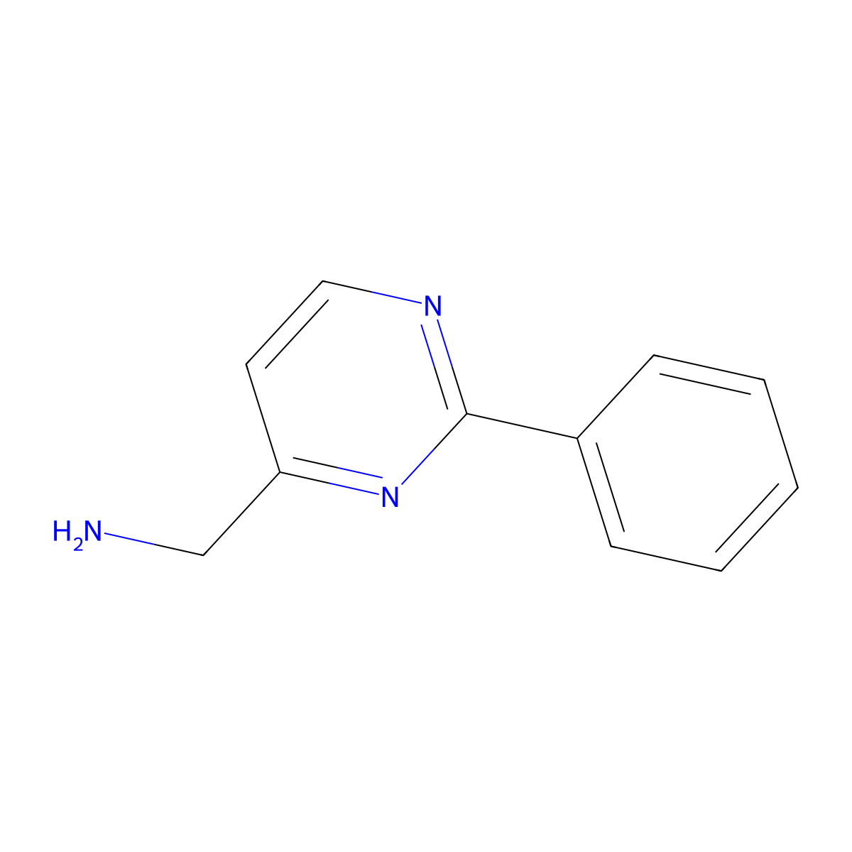 (2-Phenylpyrimidin-4-yl)methanamine molecular structure, CAS 1145679-92-0