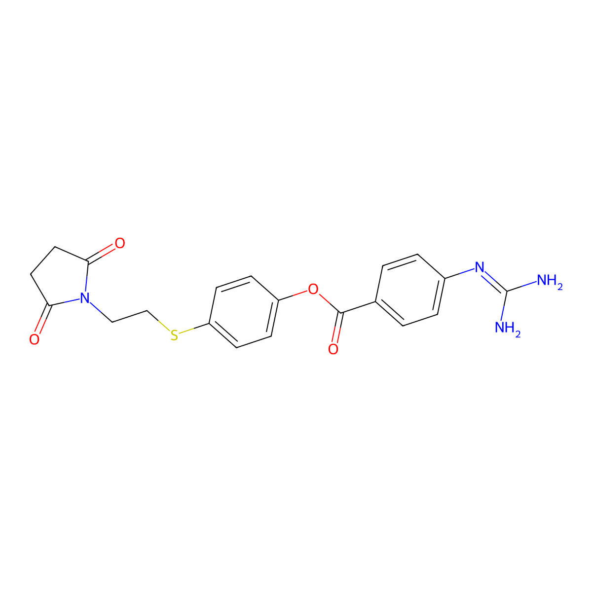 4-(2-Succinimidoethylthio)phenyl 4-guanidinobenzoate molecular structure, CAS 114568-26-2