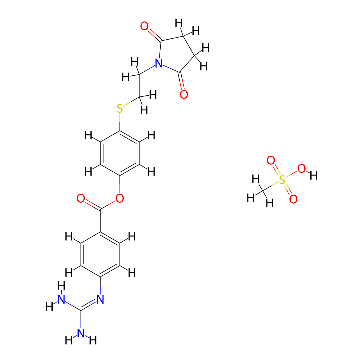 Patamostat mesilate molecular structure, CAS 114568-32-0