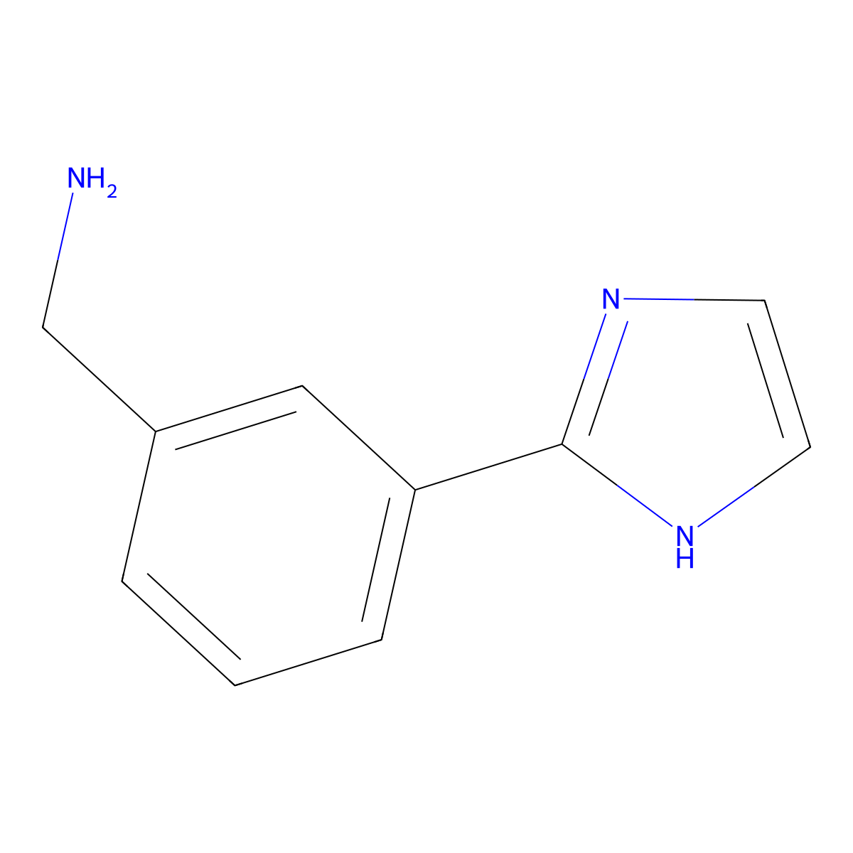 [3-(1H-imidazol-2-yl)phenyl]methanamine molecular structure, CAS 1145680-12-1