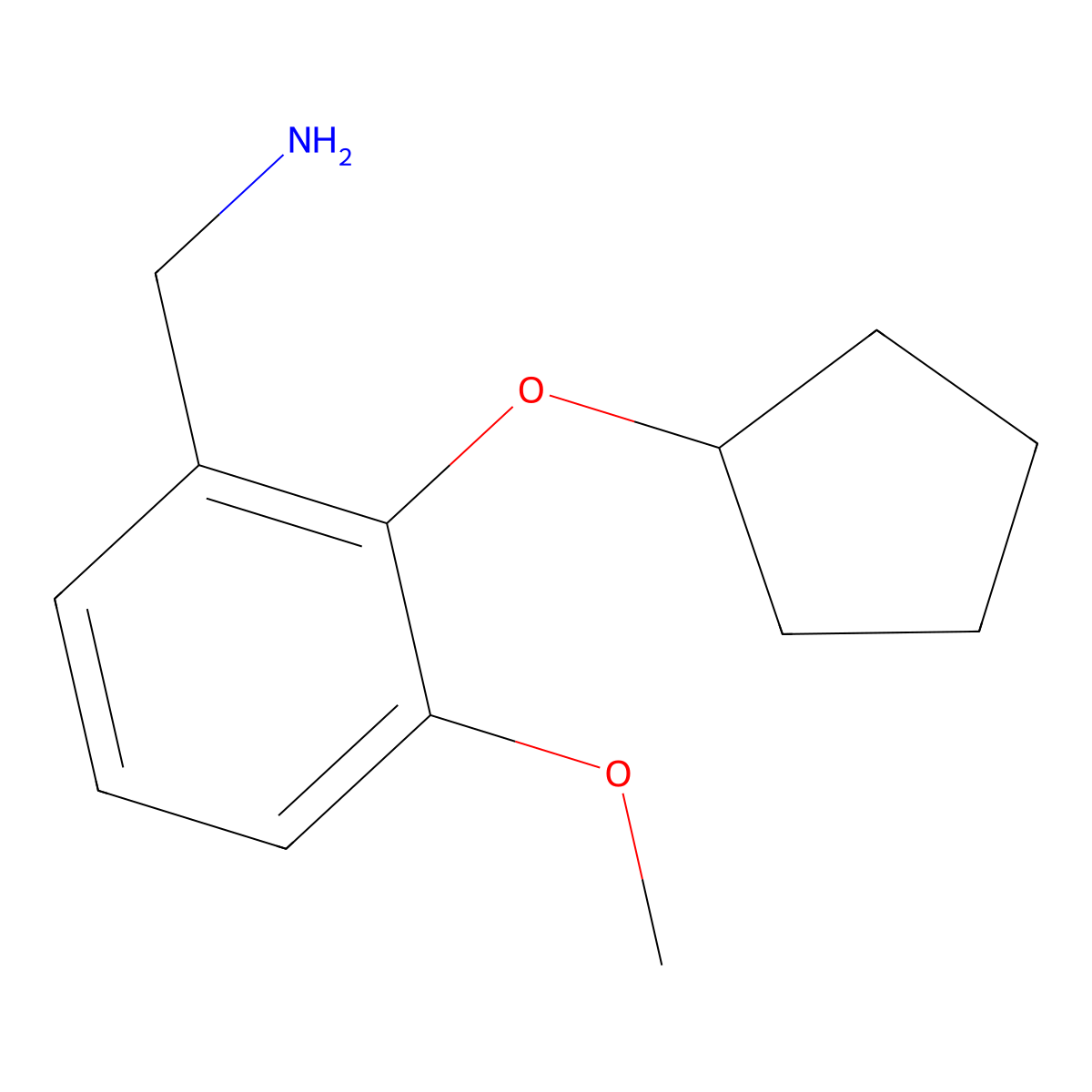 [2-(Cyclopentyloxy)-3-methoxyphenyl]methanamine molecular structure, CAS 1145680-28-9
