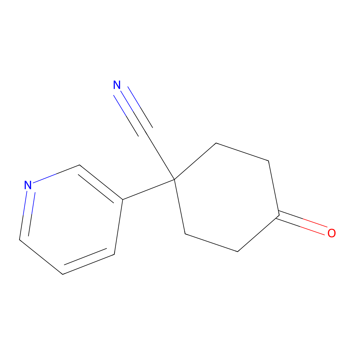 4-Oxo-1-(3-pyridinyl)cyclohexanecarbonitrile molecular structure, CAS 1145688-60-3