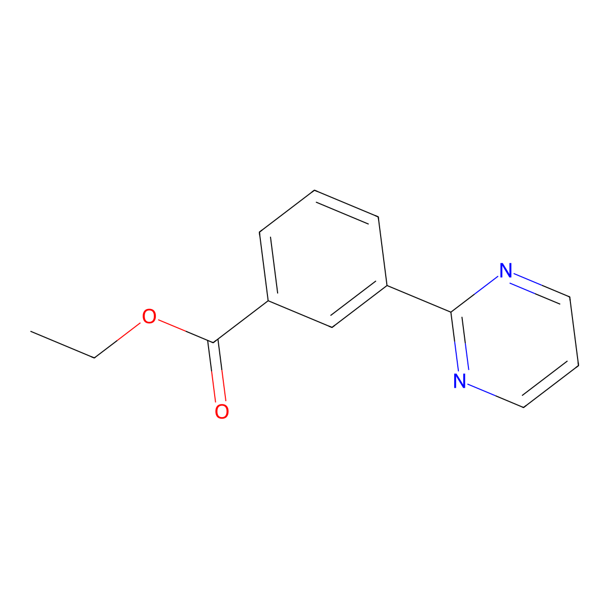 Ethyl 3-(2-pyrimidinyl)benzoate molecular structure, CAS 1145694-89-8
