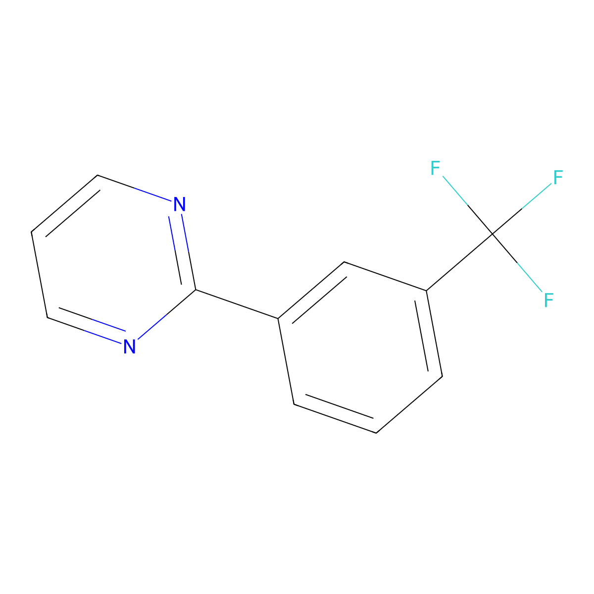 2-(3-Trifluoromethylphenyl)pyrimidine molecular structure, CAS 1145694-91-2