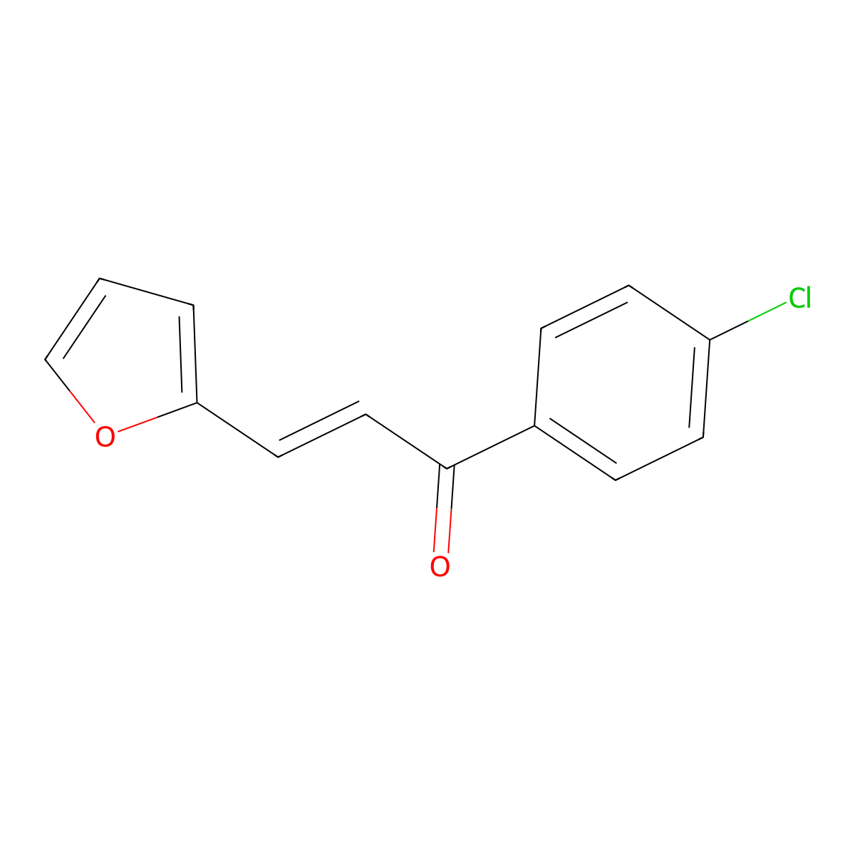 (E)-1-(4-chlorophenyl)-3-(furan-2-yl)prop-2-en-1-one molecular structure, CAS 114570-70-6