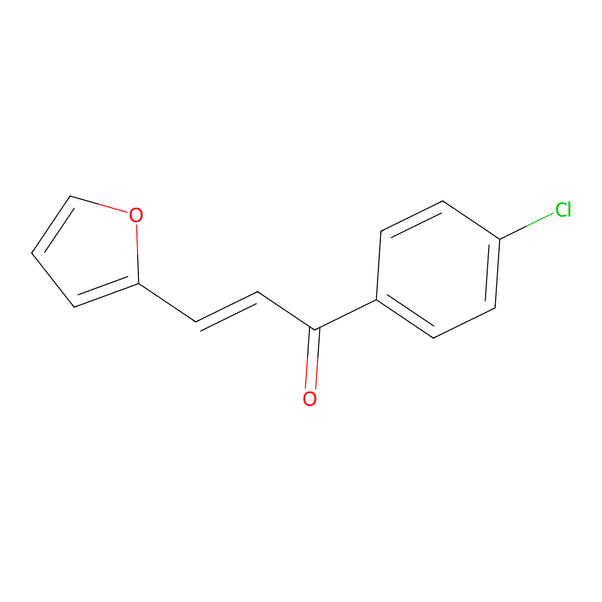 (E)-1-(4-chlorophenyl)-3-(furan-2-yl)prop-2-en-1-one molecular structure, CAS 114570-70-6