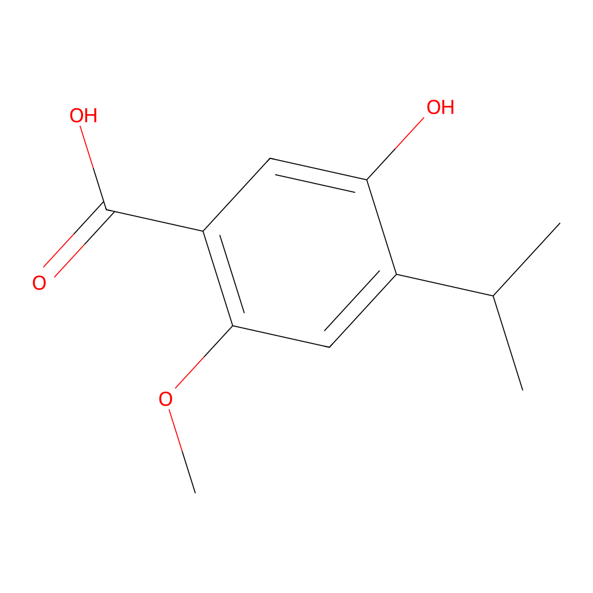 5-Hydroxy-4-isopropyl-2-methoxybenzoic acid molecular structure, CAS 1145716-50-2