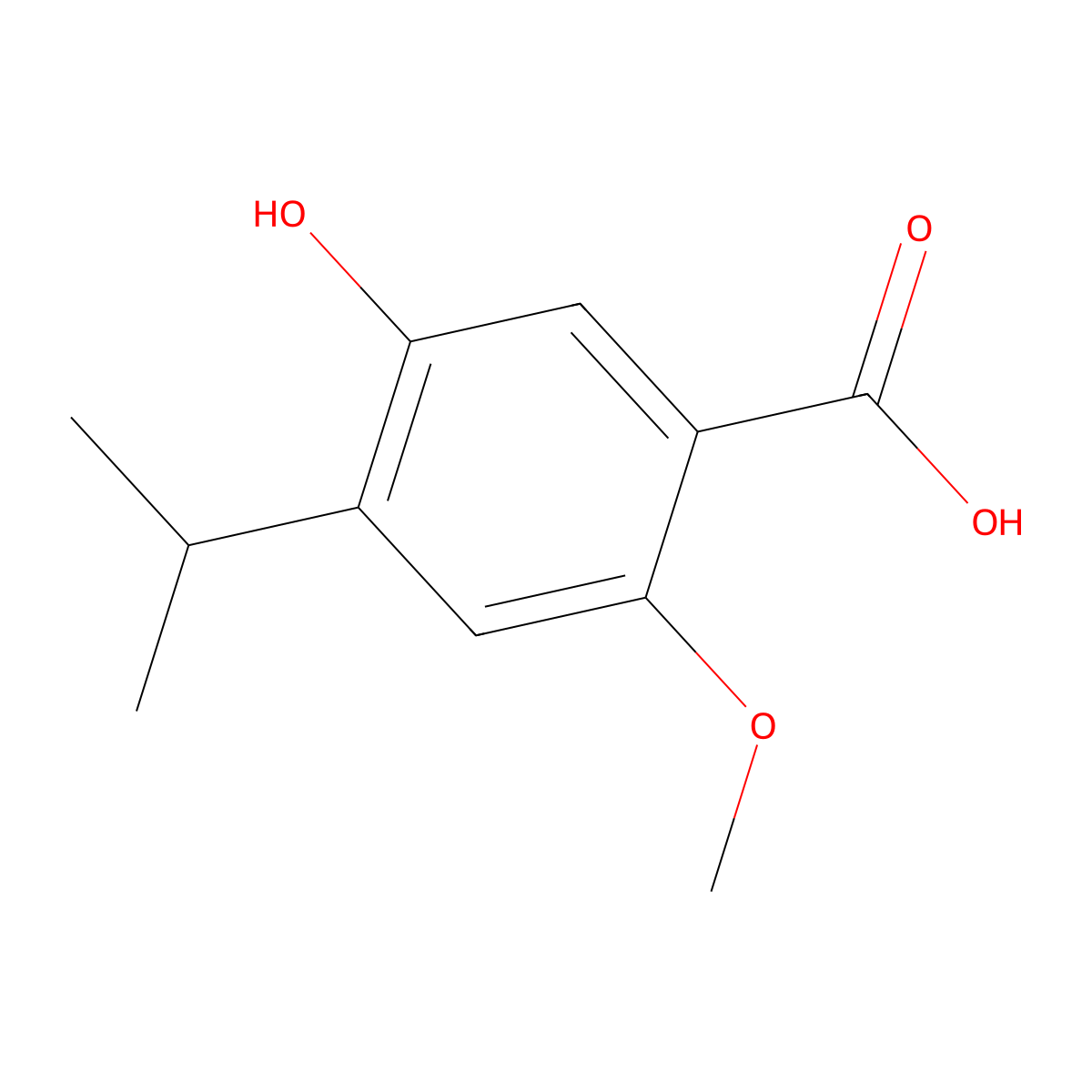 5-Hydroxy-4-isopropyl-2-methoxybenzoic acid molecular structure, CAS 1145716-50-2