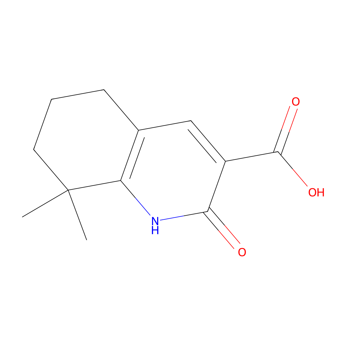 8,8-Dimethyl-2-oxo-1,2,5,6,7,8-hexahydro-quinoline-3-carboxylic acid molecular structure, CAS 1145748-43-1