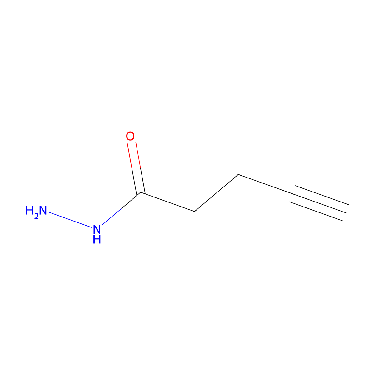 Pent-4-ynehydrazide molecular structure, CAS 114578-39-1
