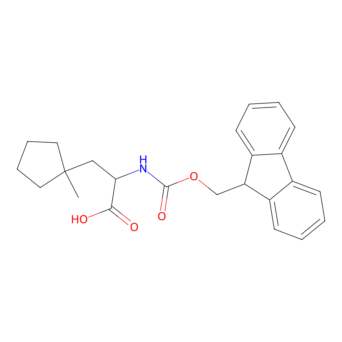 (S)-a-(Fmoc-amino)-1-methyl-cyclopentanepropanoic acid molecular structure, CAS 1145780-00-2