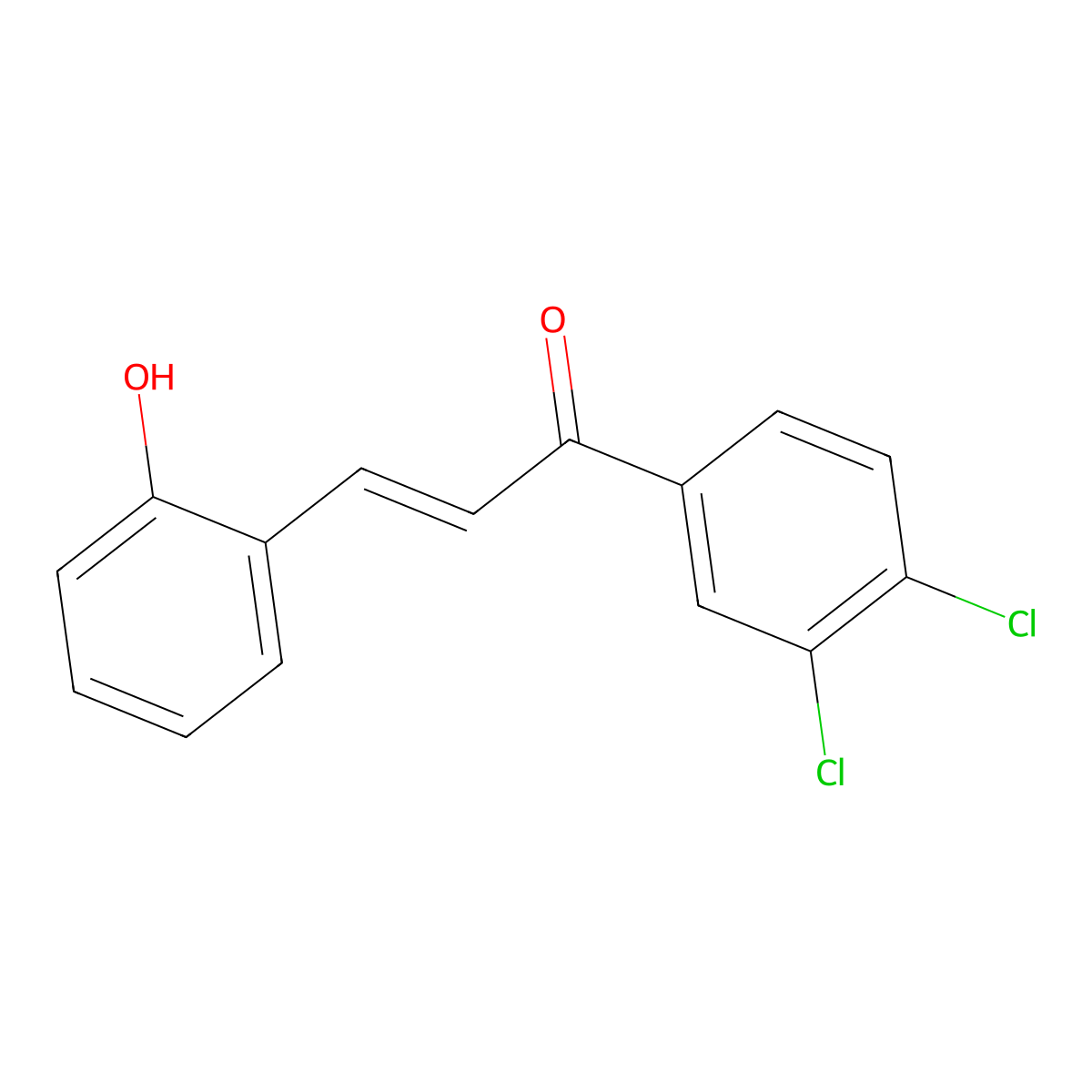 (2E)-1-(3,4-dichlorophenyl)-3-(2-hydroxyphenyl)prop-2-en-1-one molecular structure, CAS 1145781-63-0