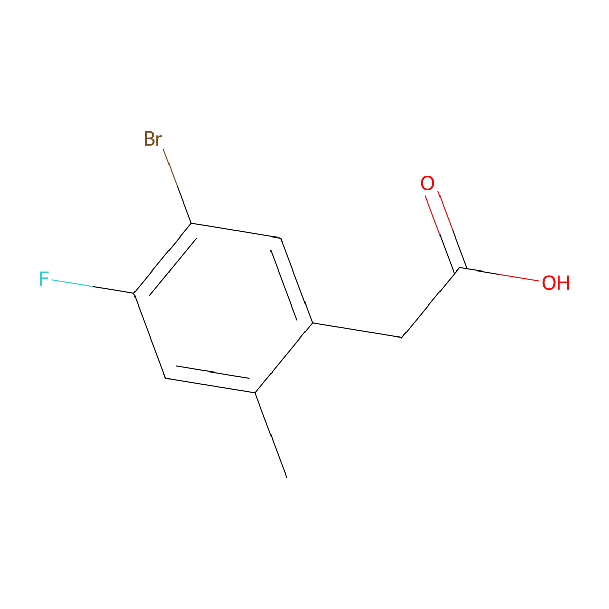 2-(5-Bromo-4-fluoro-2-methylphenyl)acetic acid molecular structure, CAS 1145784-90-2