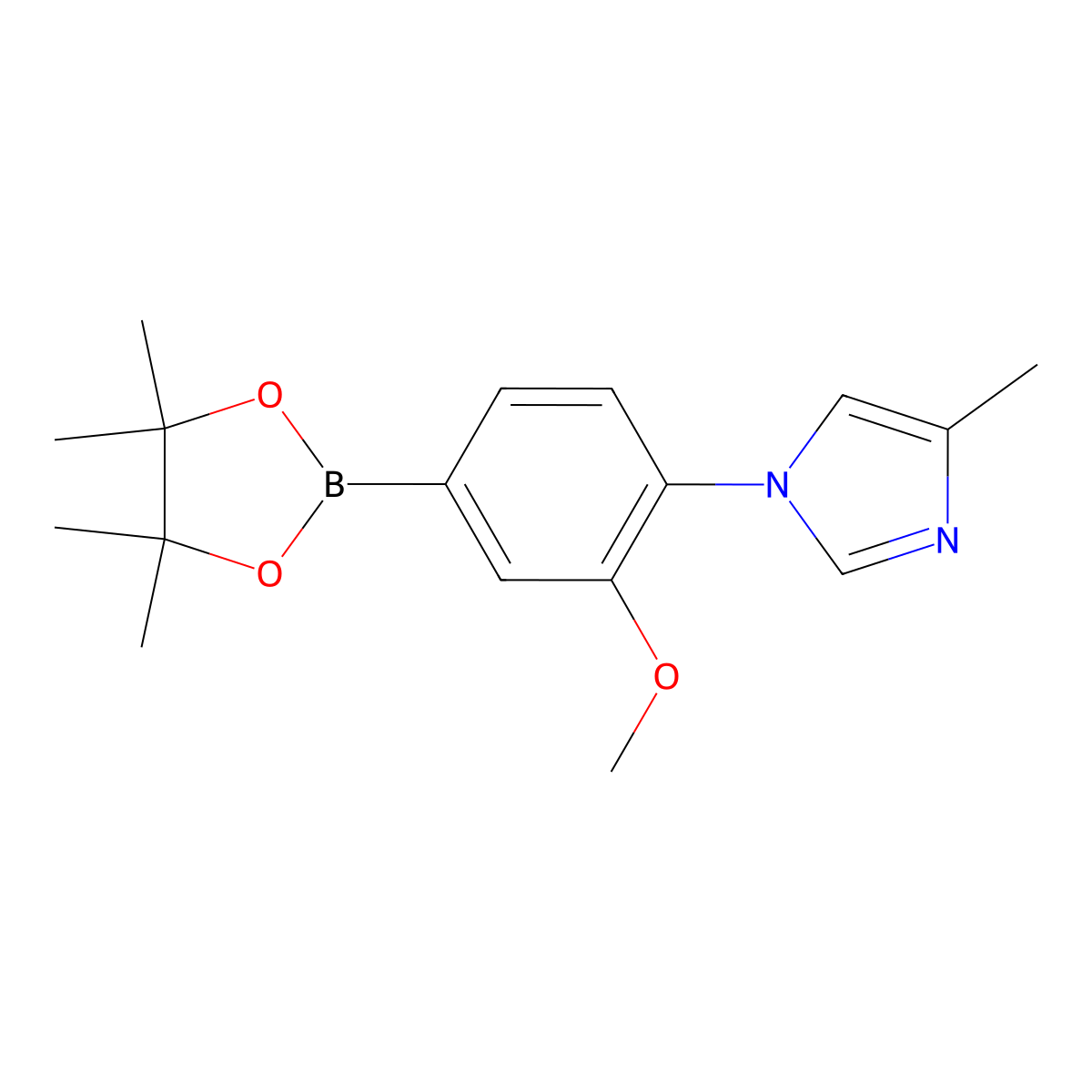 3-Methoxy-4-(4-methyl-1h-imidazol-1-yl)phenylboronic acid pinacol ester molecular structure, CAS 1145786-44-2