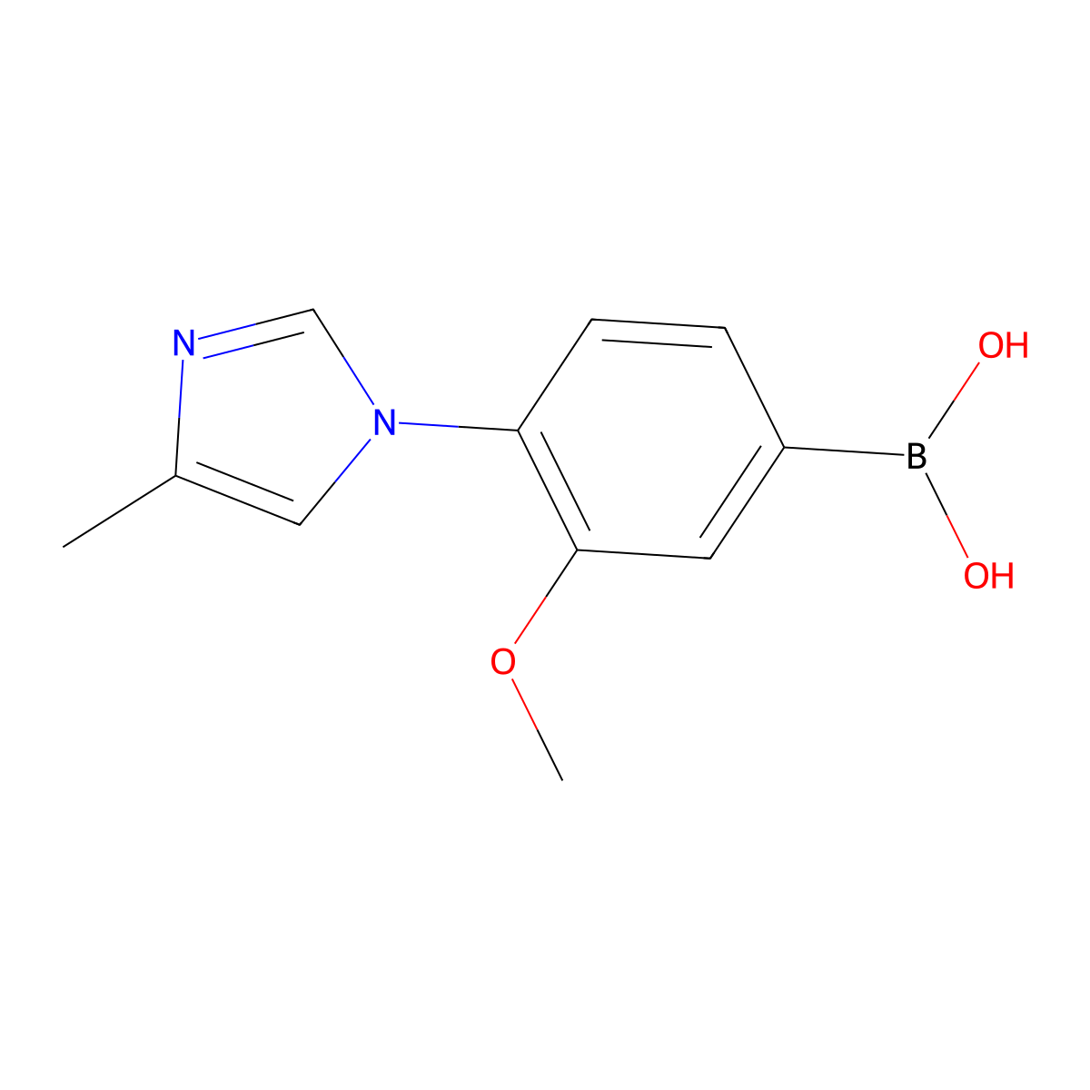 (3-Methoxy-4-(4-methyl-1H-imidazol-1-yl)phenyl)boronic acid molecular structure, CAS 1145786-45-3