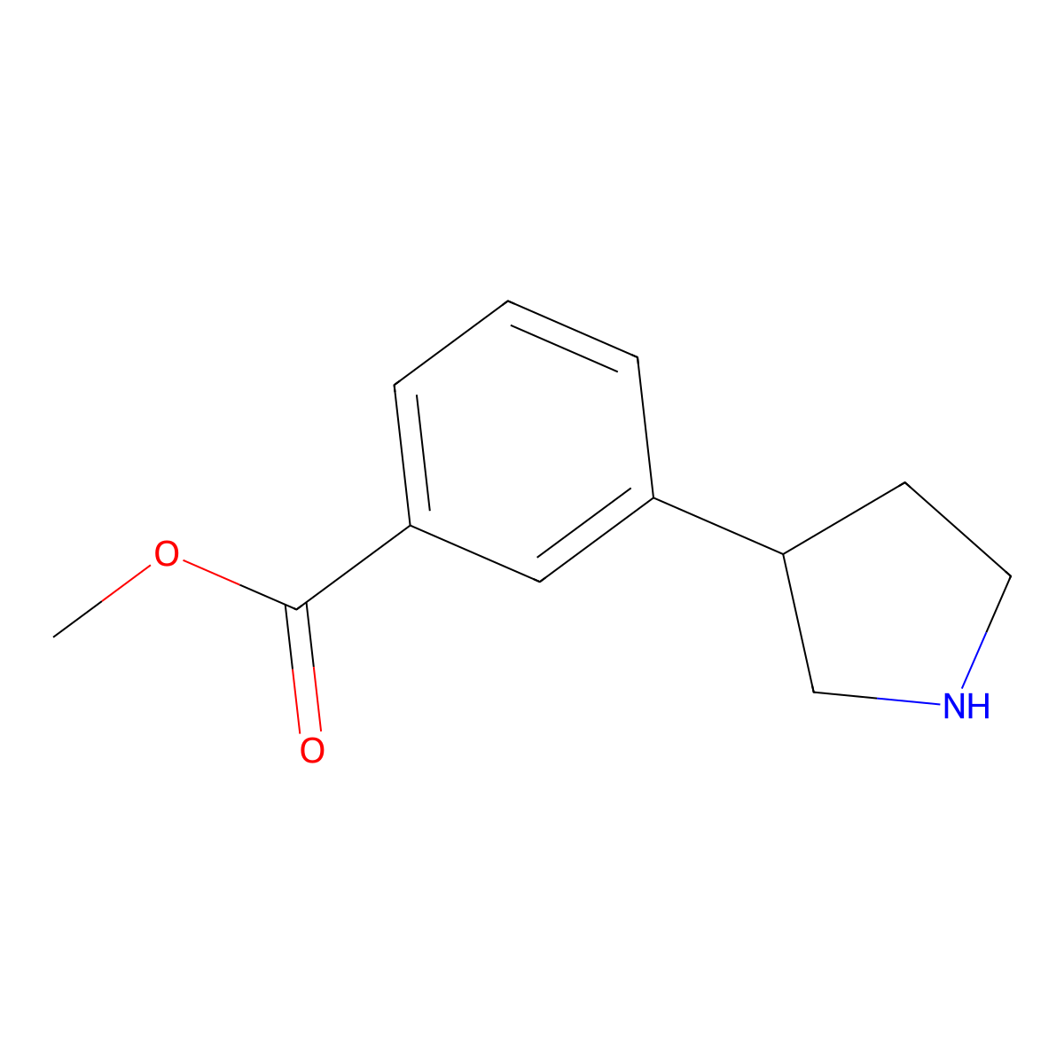 Methyl 3-(pyrrolidin-3-YL)benzoate molecular structure, CAS 1145787-66-1