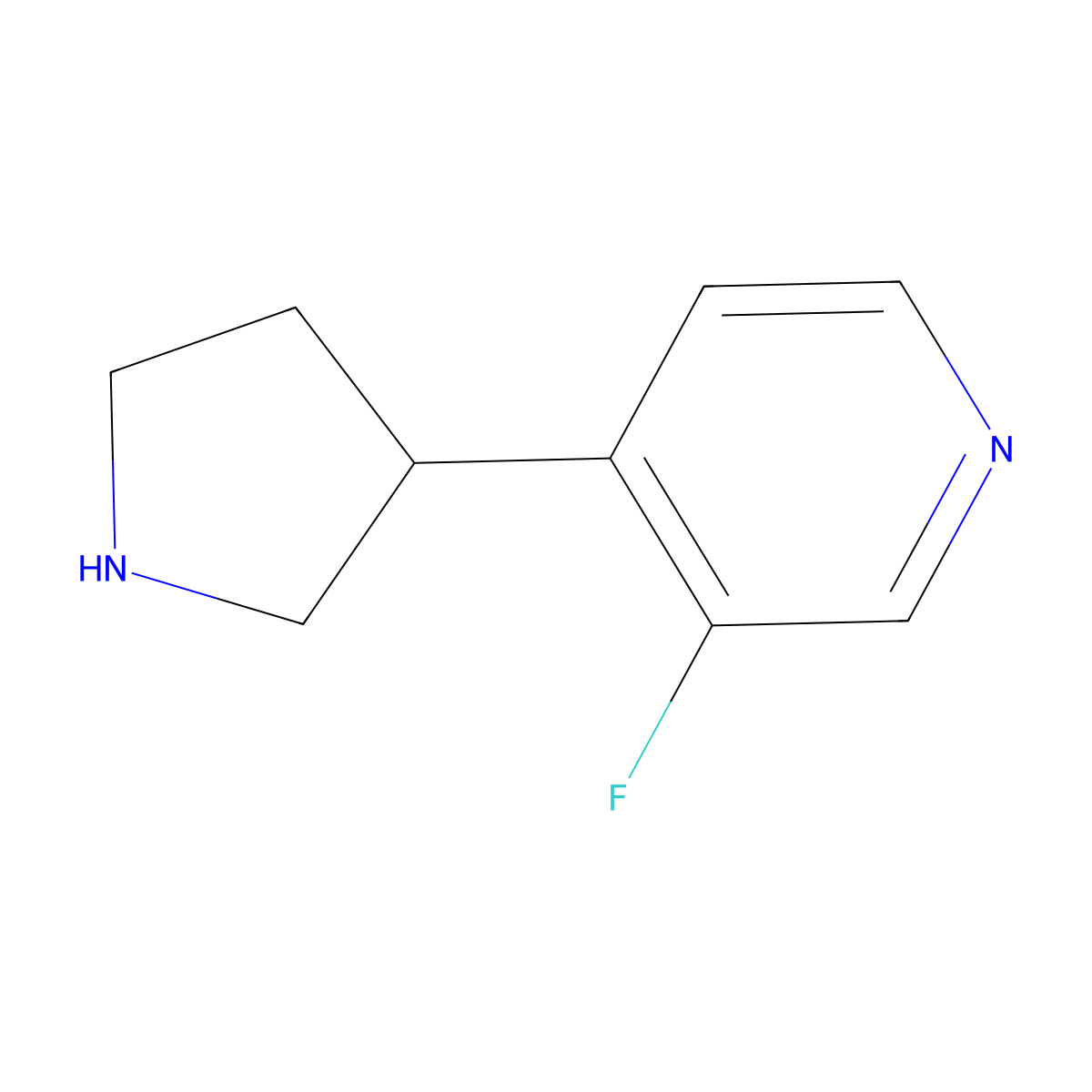 3-Fluoro-4-(pyrrolidin-3-yl)pyridine molecular structure, CAS 1145787-82-1