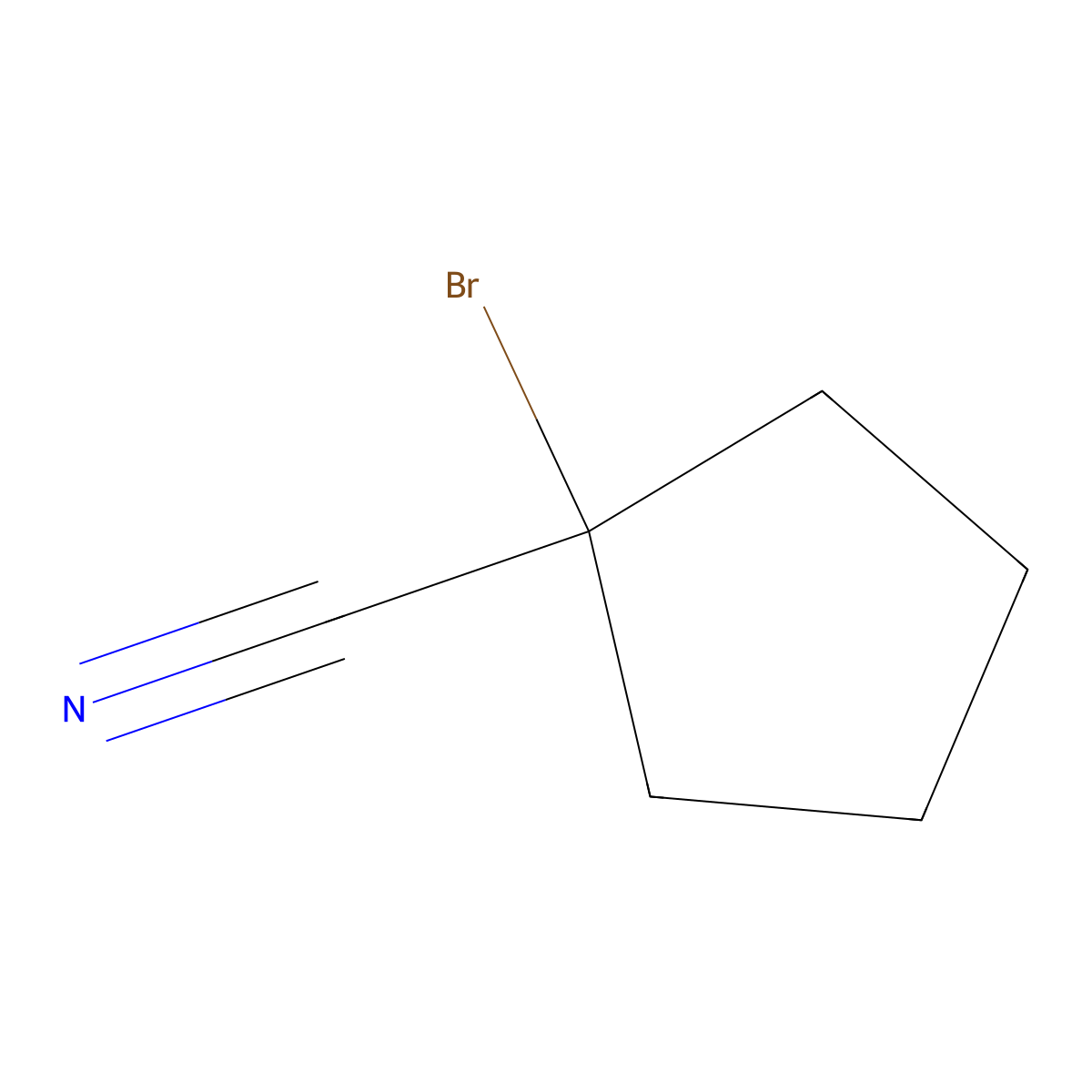 1-Bromocyclopentane-1-carbonitrile molecular structure, CAS 114583-20-9