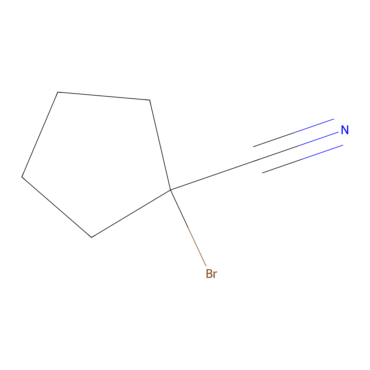 1-Bromocyclopentane-1-carbonitrile molecular structure, CAS 114583-20-9