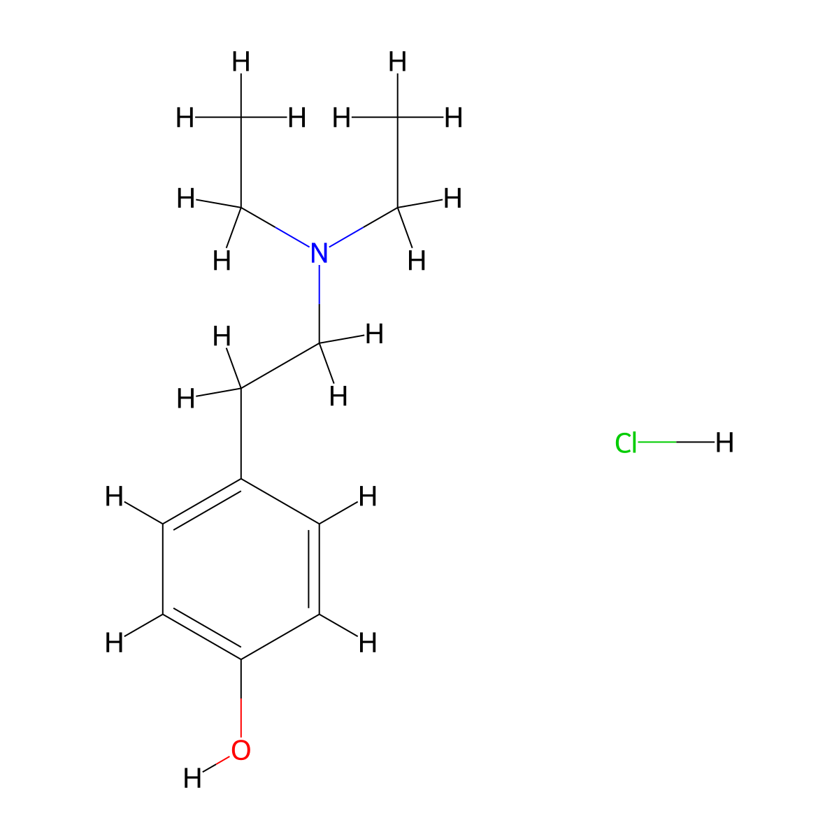 4-[2-(Diethylamino)ethyl]phenol hydrochloride molecular structure, CAS 1145876-65-8