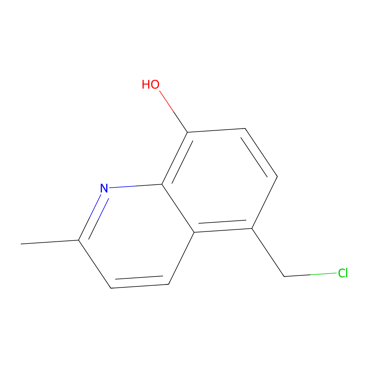 8-Quinolinol, 5-(chloromethyl)-2-methyl- molecular structure, CAS 114590-58-8