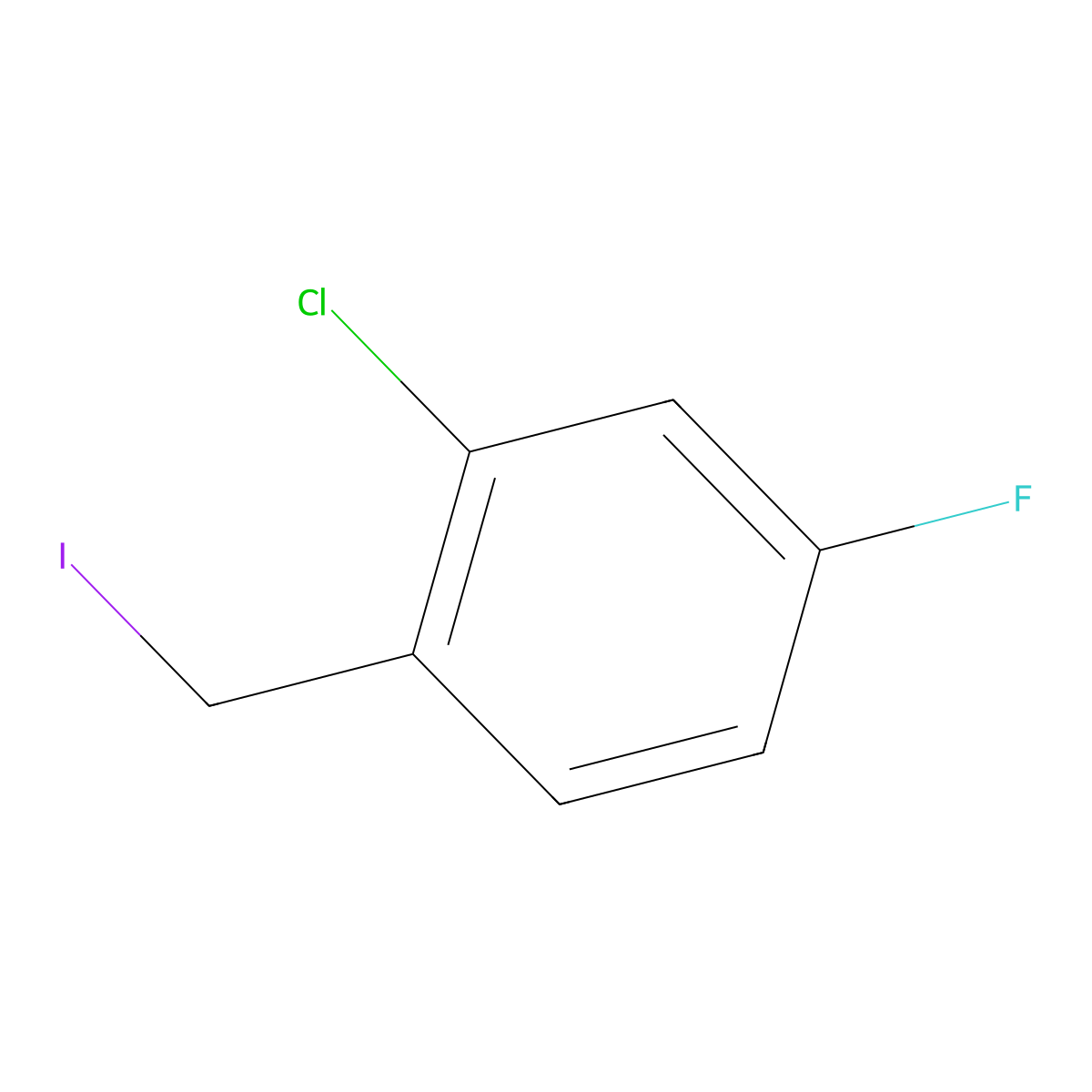 2-Chloro-4-fluoro-1-(iodomethyl)benzene molecular structure, CAS 1145980-37-5
