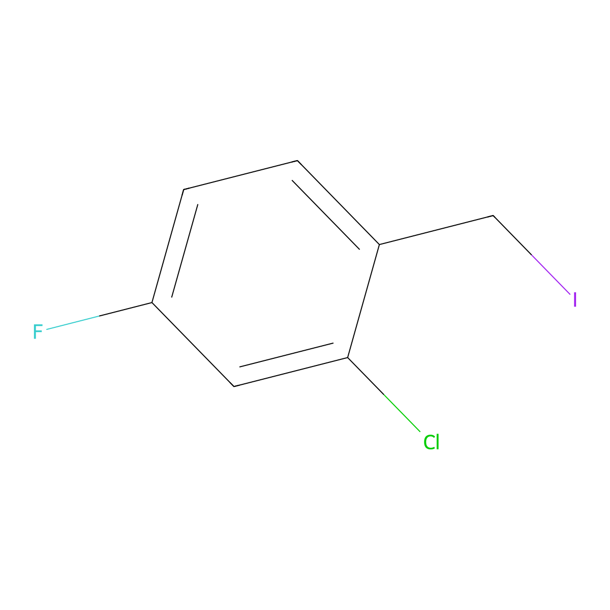 2-Chloro-4-fluoro-1-(iodomethyl)benzene molecular structure, CAS 1145980-37-5
