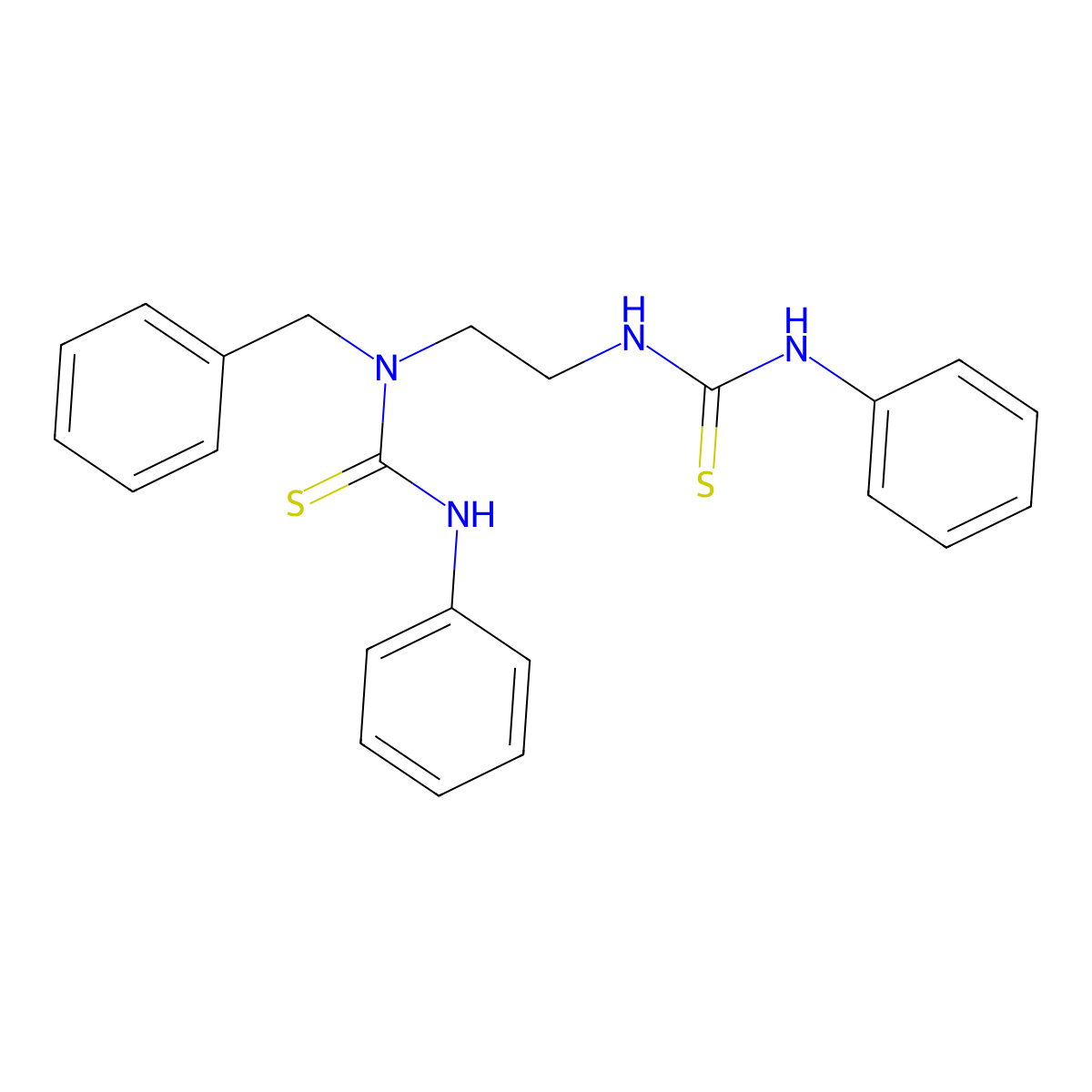 1-Benzyl-3-phenyl-1-[2-(phenylcarbamothioylamino)ethyl]thiourea molecular structure, CAS 114599-41-6