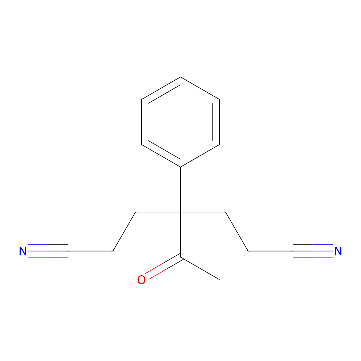 4-Acetyl-4-phenylheptanedinitrile molecular structure, CAS 1146-14-1