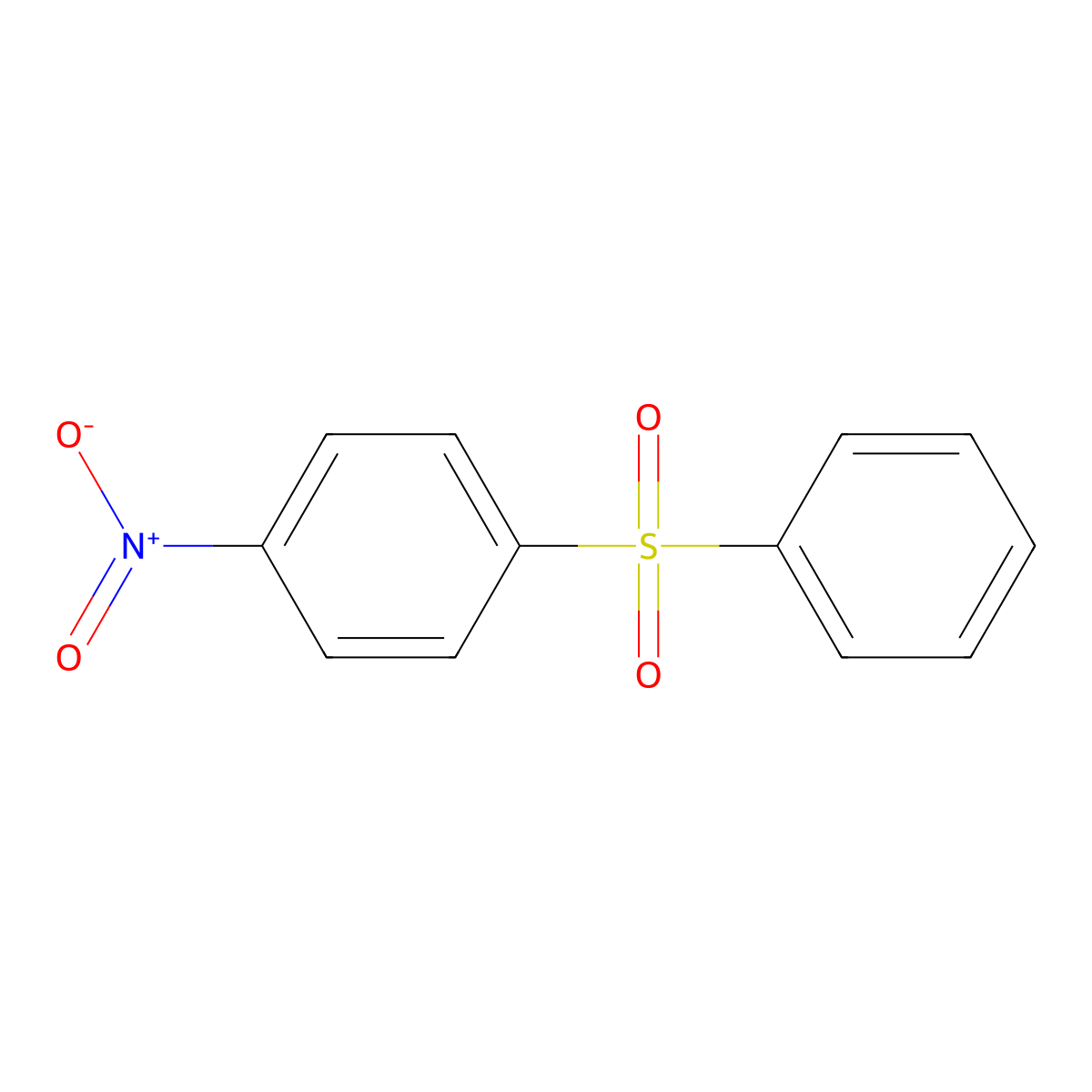 4-Nitrophenyl phenyl sulfone molecular structure, CAS 1146-39-0