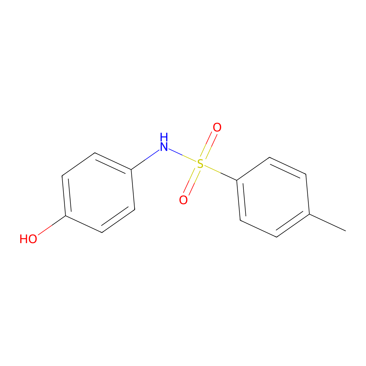 N-(4-Hydroxyphenyl)-p-toluenesulfonamide molecular structure, CAS 1146-43-6