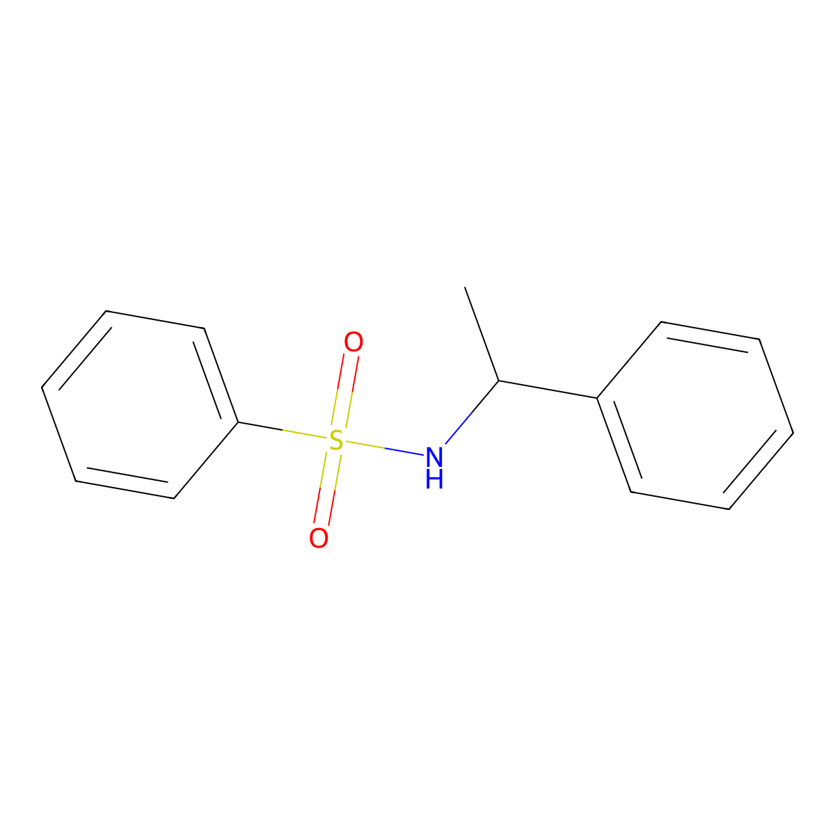 N-(1-Phenylethyl)benzenesulfonamide molecular structure, CAS 1146-47-0
