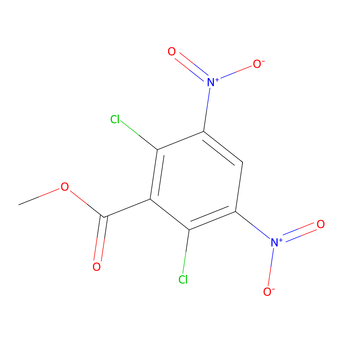 Methyl 2,6-dichloro-3,5-dinitrobenzoate molecular structure, CAS 1146-80-1