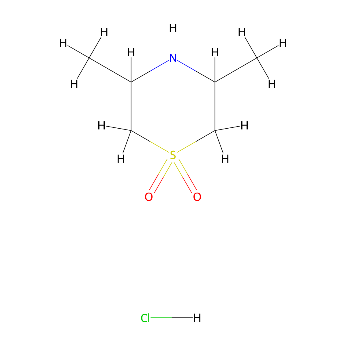 3,5-Dimethyl-1,4-thiazinane 1,1-dioxide;hydrochloride molecular structure, CAS 114601-02-4
