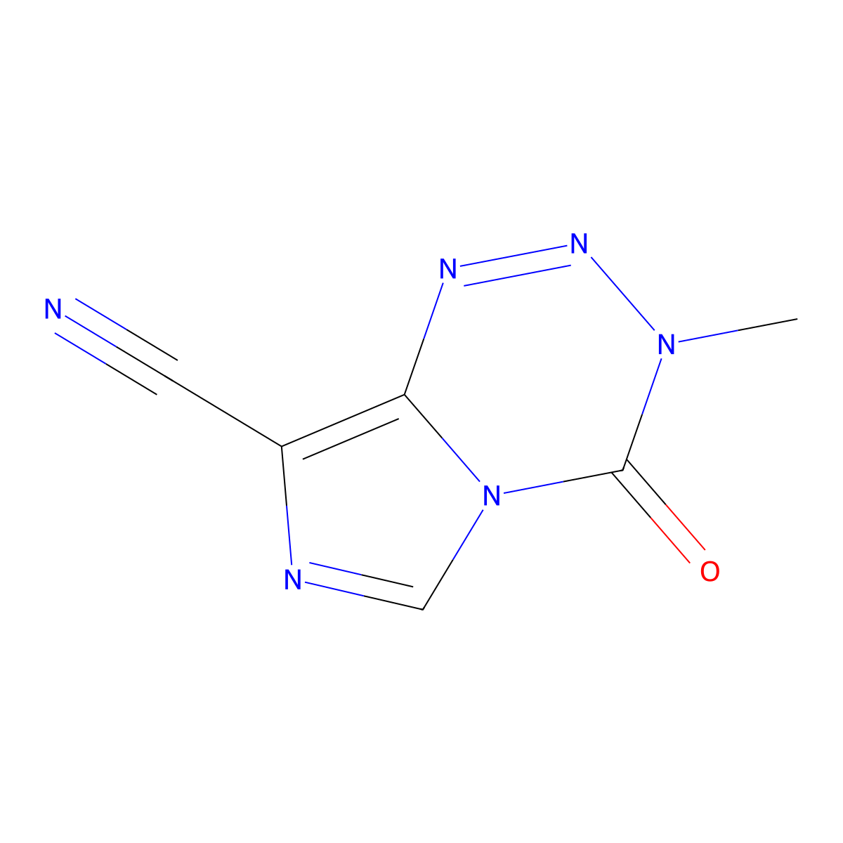3-Methyl-4-oxo-3,4-dihydroimidazo(5,1-d)(1,2,3,5)tetrazine-8-carbonitrile molecular structure, CAS 114601-31-9