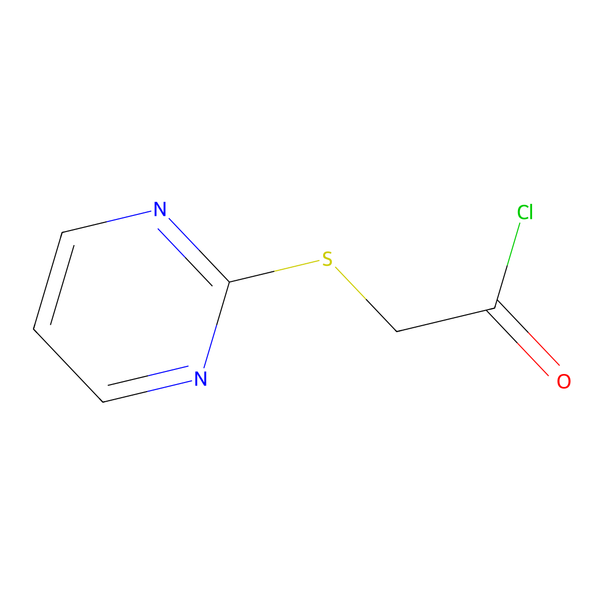 Acetyl chloride, 2-(2-pyrimidinylthio)- molecular structure, CAS 1146034-40-3