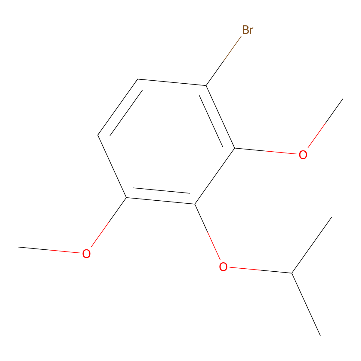 Benzene, 1-bromo-2,4-dimethoxy-3-(1-methylethoxy)- molecular structure, CAS 114605-42-4