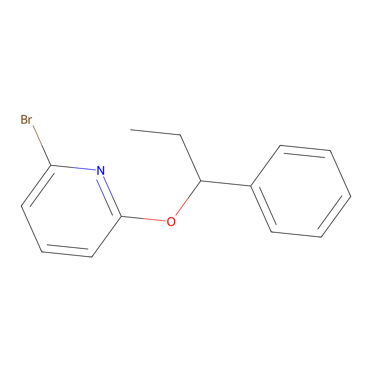 2-Bromo-6-(1-phenylpropoxy)pyridine molecular structure, CAS 1146079-97-1