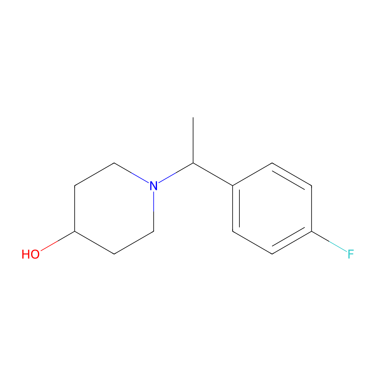 1-(1-(4-Fluorophenyl)ethyl)piperidin-4-ol molecular structure, CAS 1146080-10-5