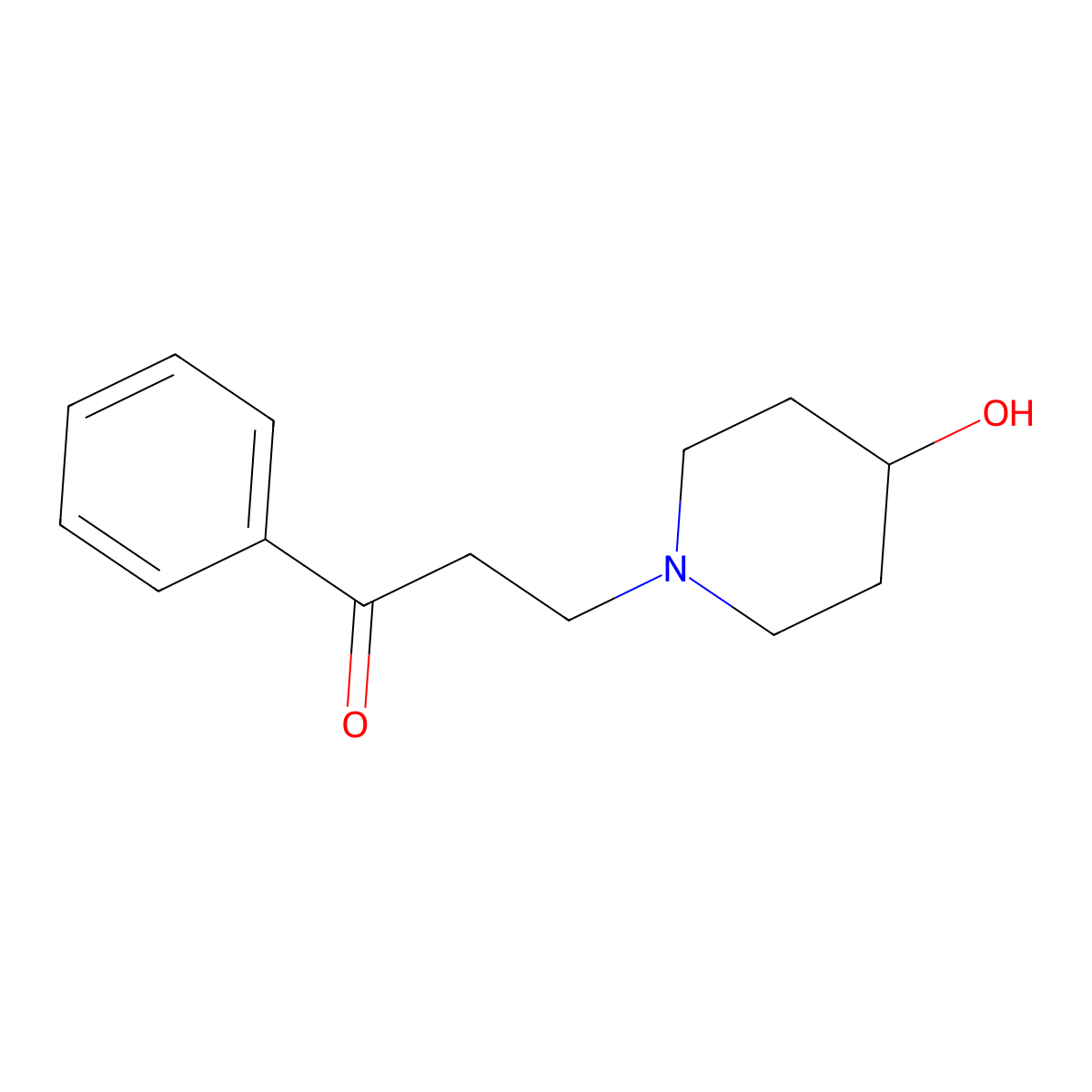 3-(4-Hydroxypiperidin-1-yl)-1-phenylpropan-1-one molecular structure, CAS 1146080-18-3