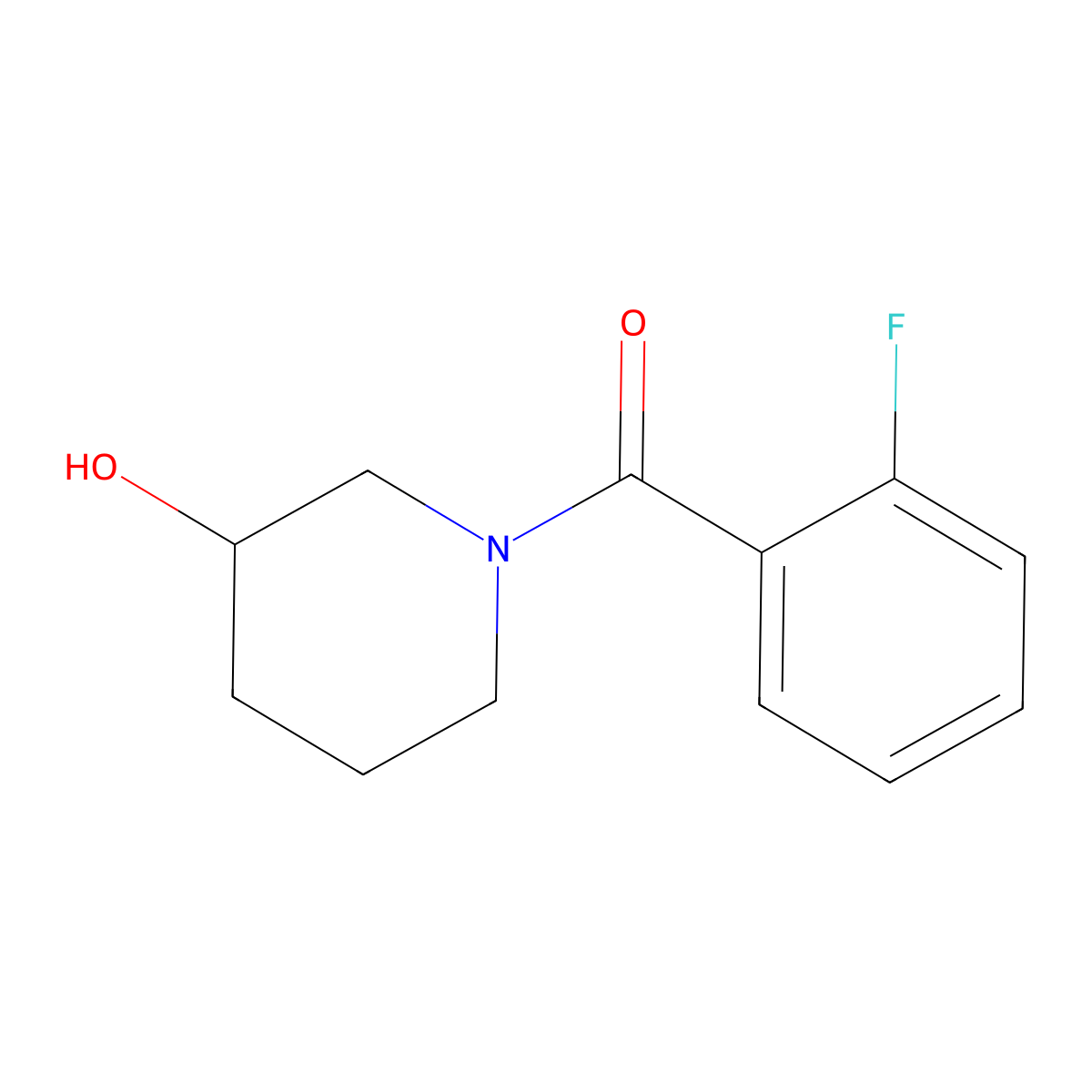 (2-Fluorophenyl)(3-hydroxypiperidin-1-yl)methanone molecular structure, CAS 1146080-21-8