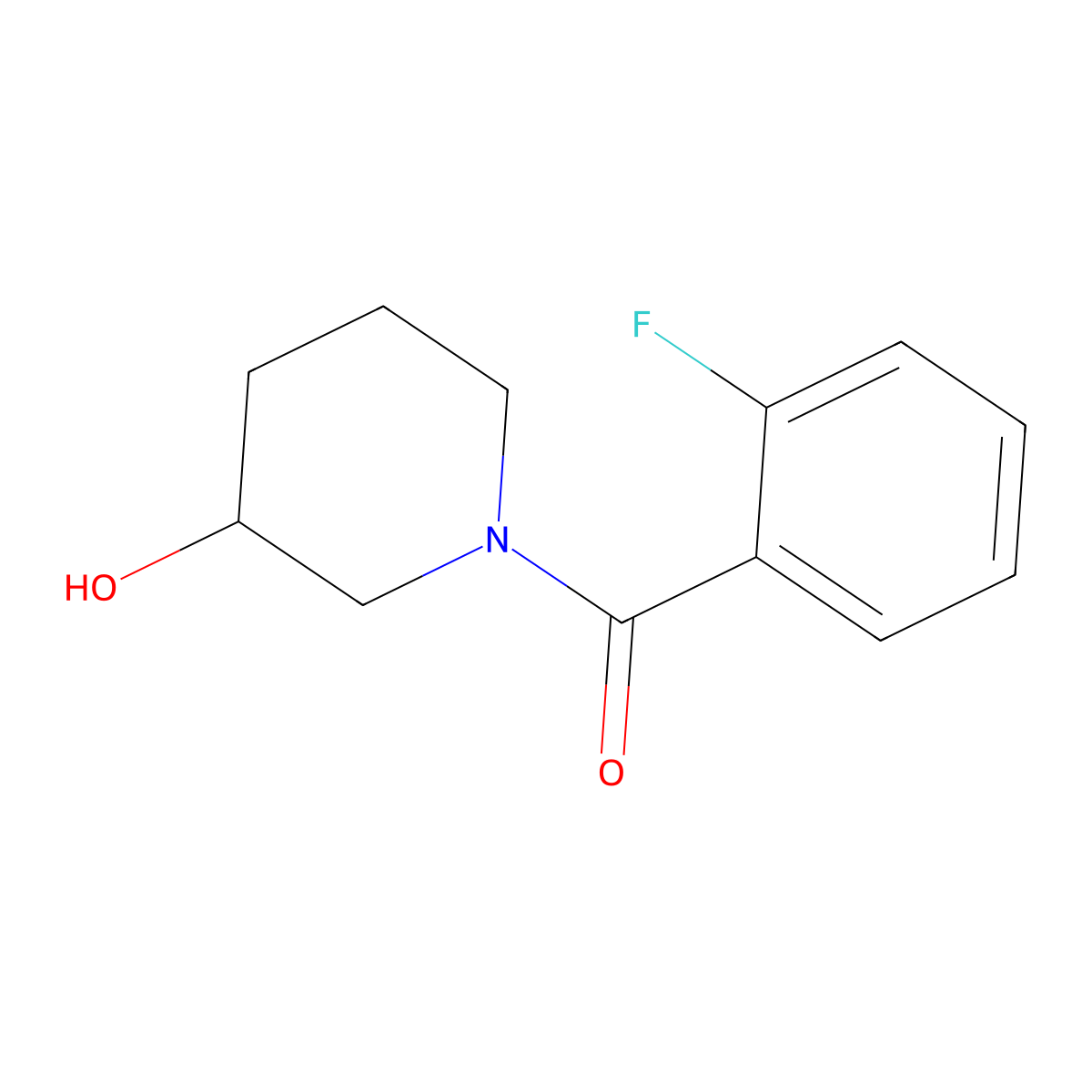 (2-Fluorophenyl)(3-hydroxypiperidin-1-yl)methanone molecular structure, CAS 1146080-21-8